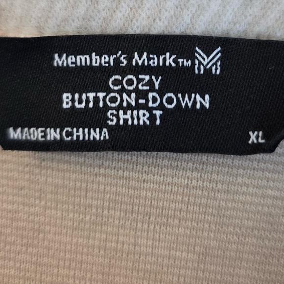Members Mark Cozy Button Down Long Sleeve
Plaid Cream And Tan Shirt. - Picture 7 of 13